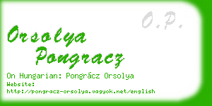 orsolya pongracz business card